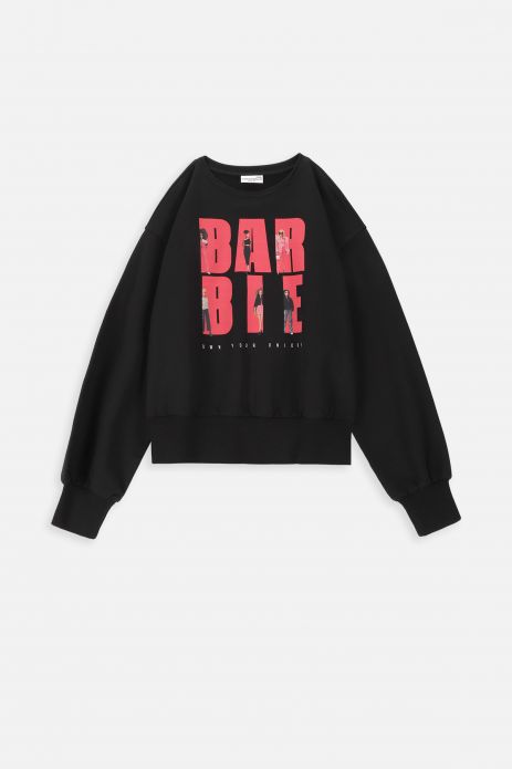 Sweatshirt black with print, BARBIE license