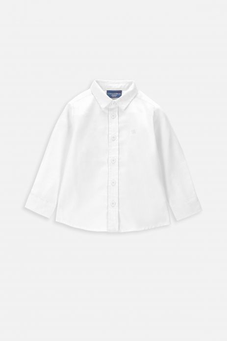 Shirt with long sleeves white smooth with classic collar 2