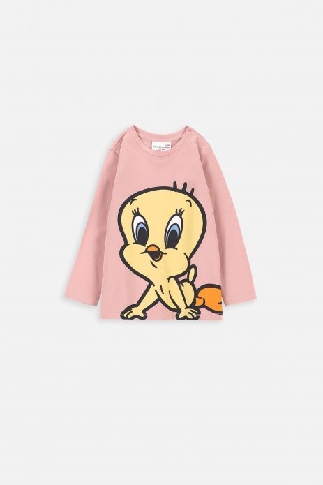 T-shirt with long sleeves pink with print, LOONEY TUNES license