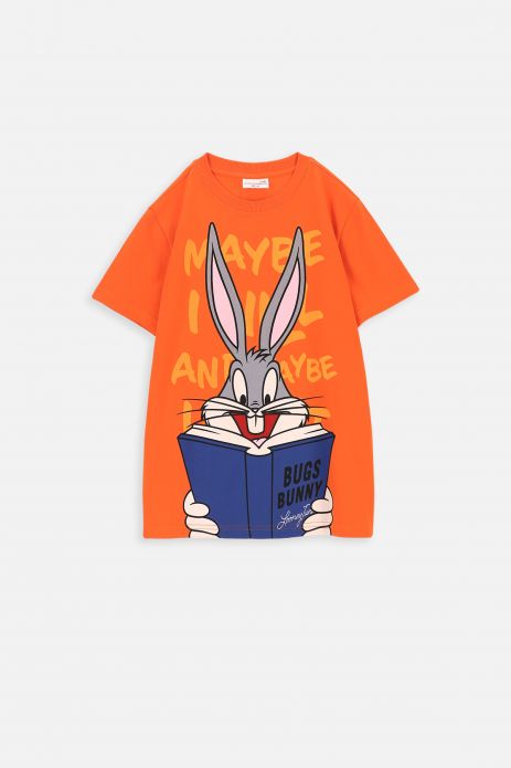 T-shirt with short sleeves orange with print, LOONEY TUNES license 2