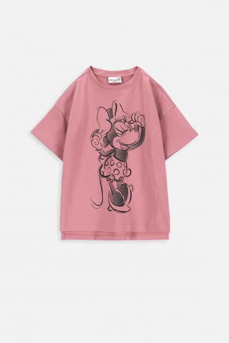 T-shirt with short sleeves powder pink with print, MICKEY MOUSE license 2