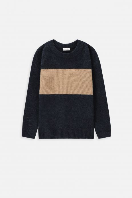 Knitted sweater navy blue smooth 2