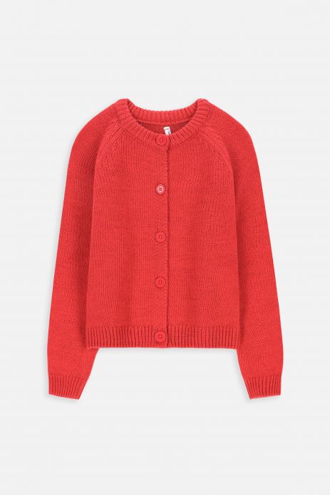 Zipped sweater red with a round neckline 2