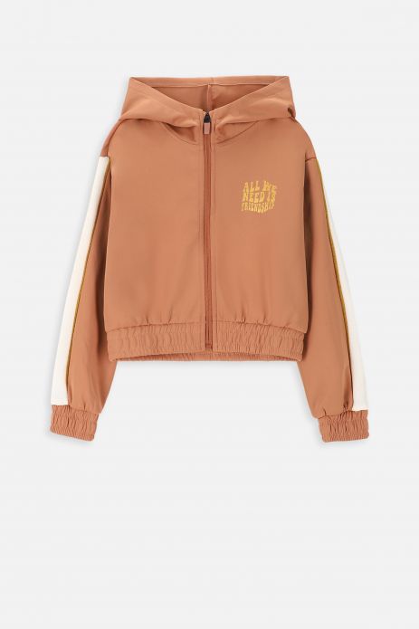 Girls' zipped sweatshirt short with hood 2