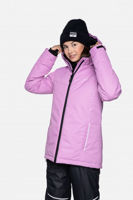 Girls' ski jacket with hood and DWR coating