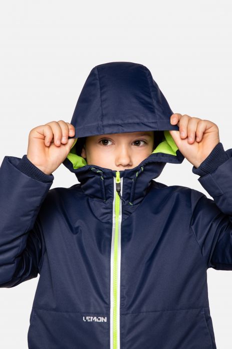 Boys' transitional jacket with hood and fleece lining 