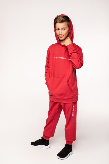 Sweatpants BALLOON red with print on the leg