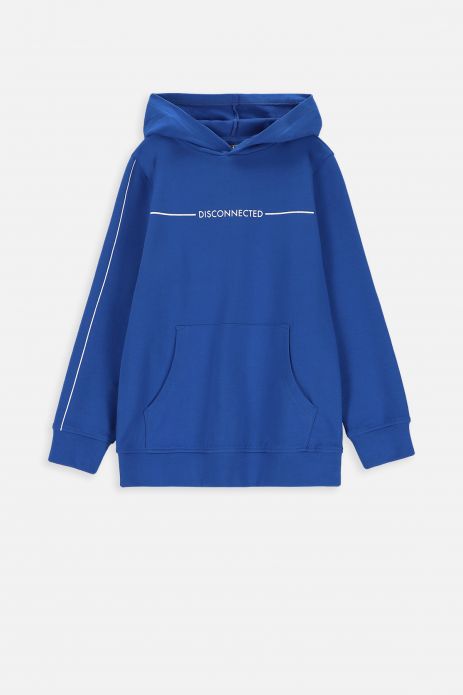 Sweatshirt with a hood cobalt kangaroo with prints 2