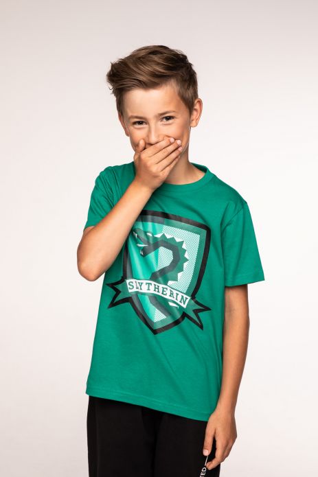 T-shirt with short sleeves HARRY POTTER green with the Slytherin crest