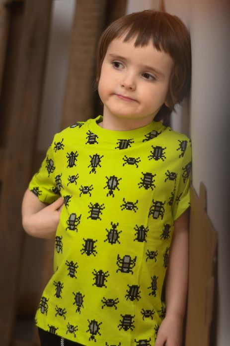 T-shirt with short sleeves green with print