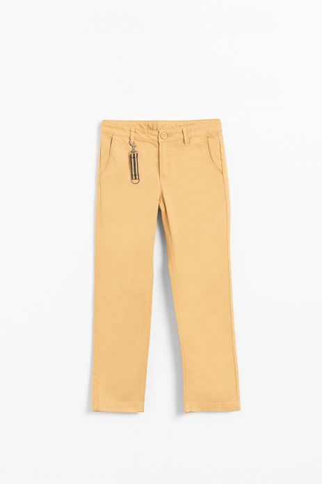 Trousers beige, with straight legs