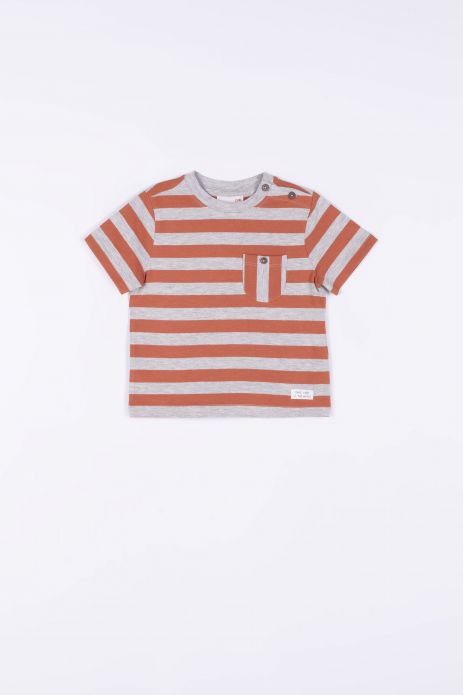T-shirt With gray-brown stripes"