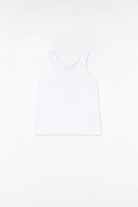 Tank top White, with guipure inserts