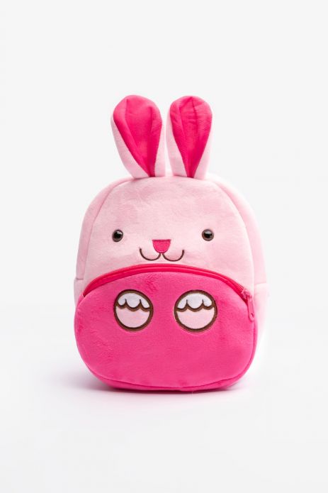 Plush backpack a bunny, with three-dimensional ears