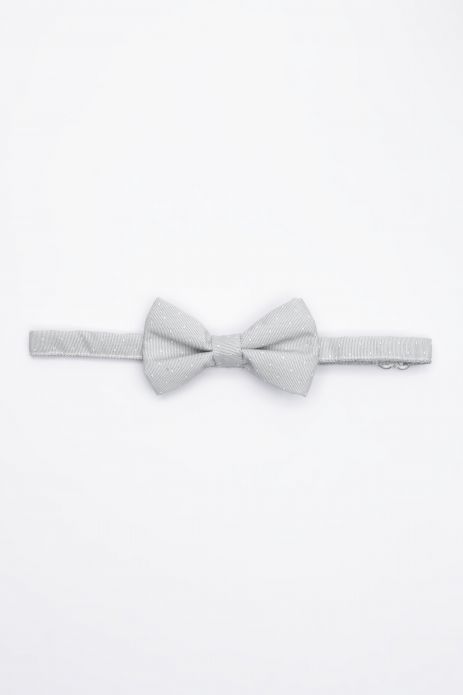 Bow tie with clasp gray, with fine dots