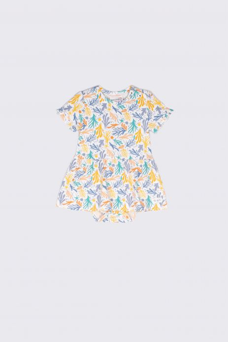 Body with short sleeves multicolored with a decorative frill 
