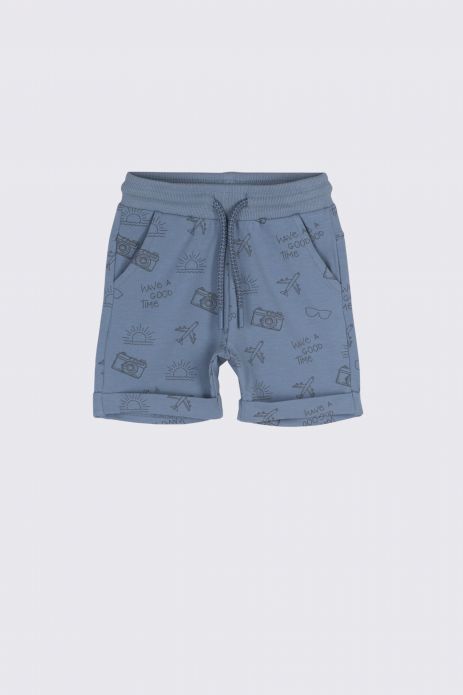 Shorts blue with a holiday pattern