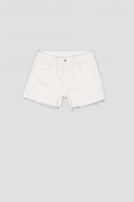 Shorts white jeans with pockets