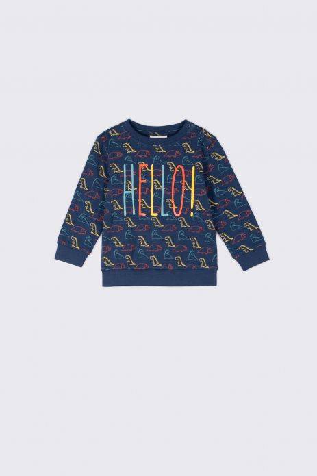 T-shirt with long sleeves multicolored with a print of dinosaurs  2