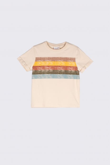 T-shirt with short sleeves beige with print 2