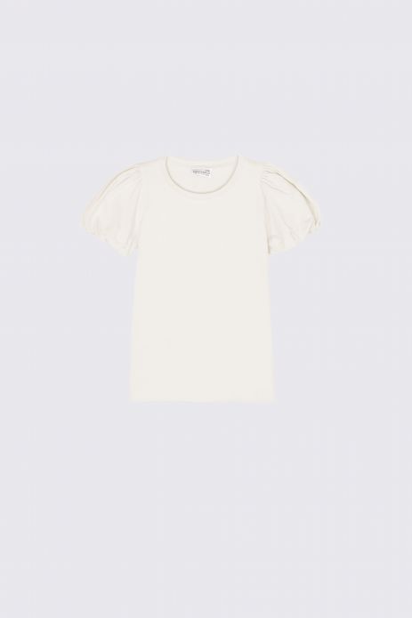 T-shirt with short sleeves beige smooth