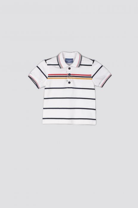 T-shirt with short sleeves stripped polo collar