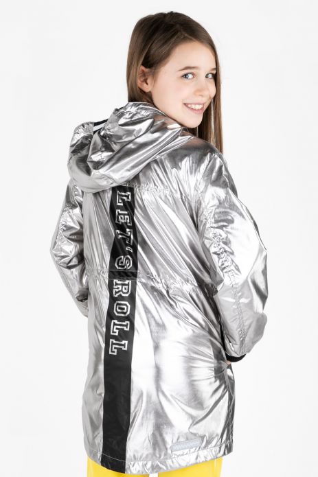 Jacket with lining silver hoodie