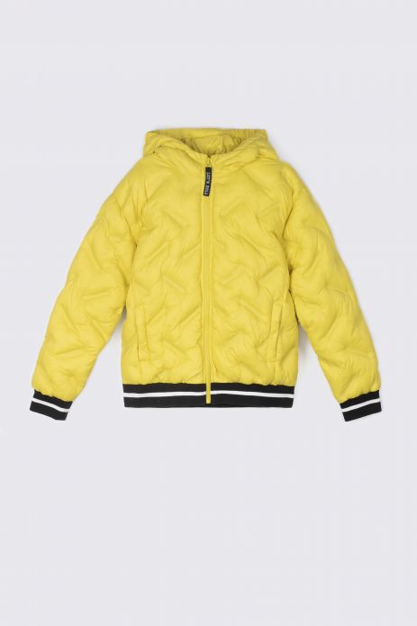 Transitional jacket yellow hoodie