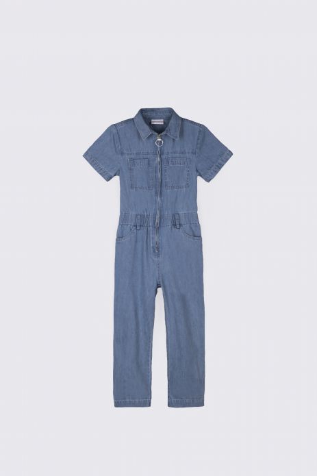 Denim overall blue with short sleeves 2