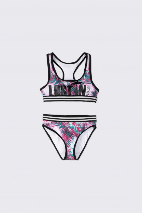 Swimsuit two-piece with a color print