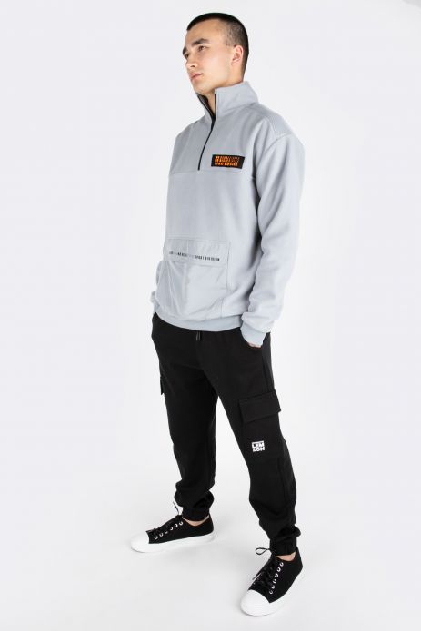 Youth unziped sweatshirt fleece with a stand-up collar 