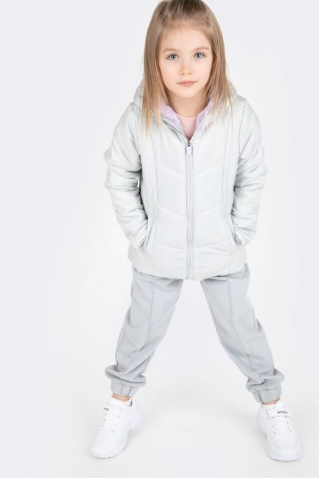 Girls' transitional jacket quilted with DWR coating 