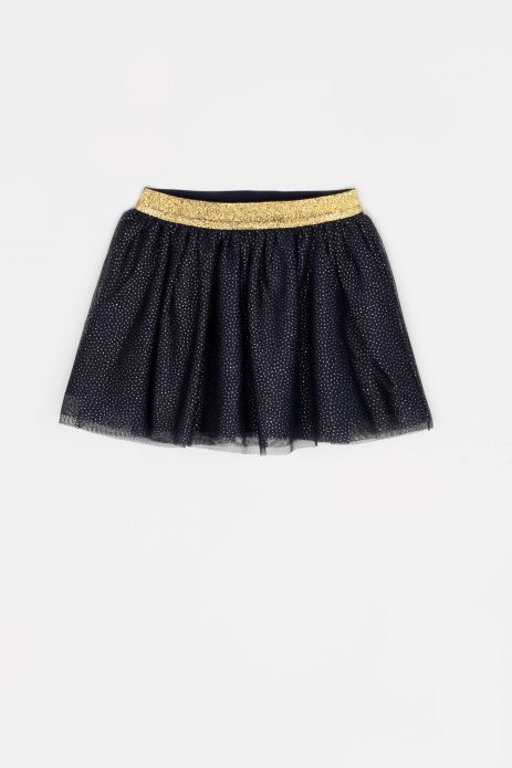 Tulle skirt with decorative elastic waistband