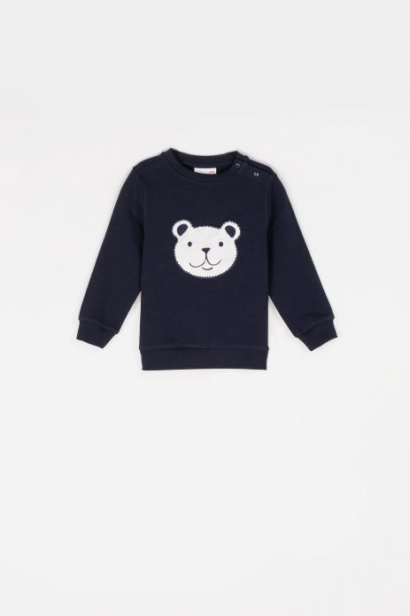 Sweatshirt navy blue with a teddy bear print 2