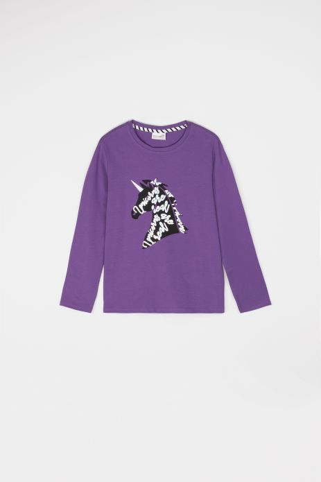 Longsleeve purple with decorative ribbons
