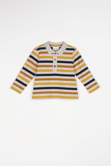 Longsleeve multicolored striped with a polo collar