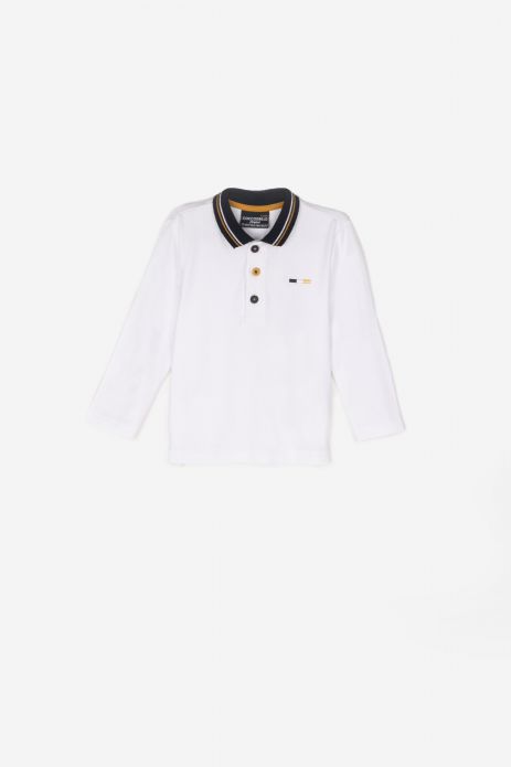 Longsleeve with a polo collar and contrasting stripes