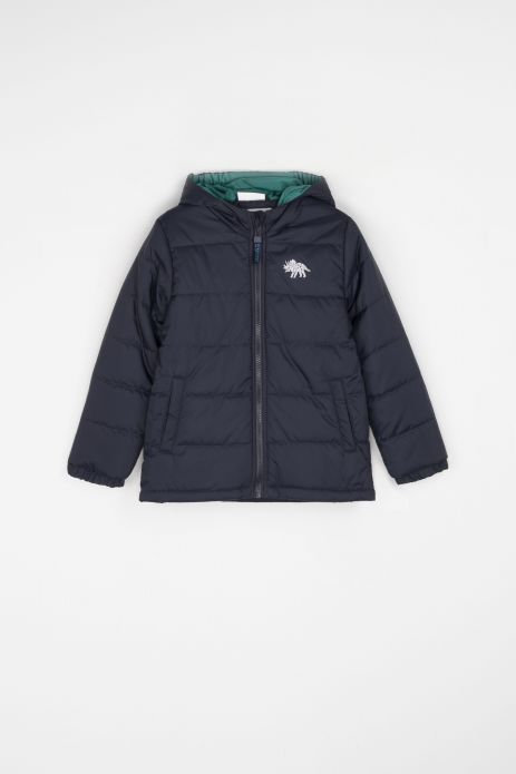Transitional jacket navy blue with reflective elements and cotton lining