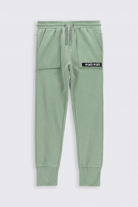 Sweatpants green with pockets in slim cut 
