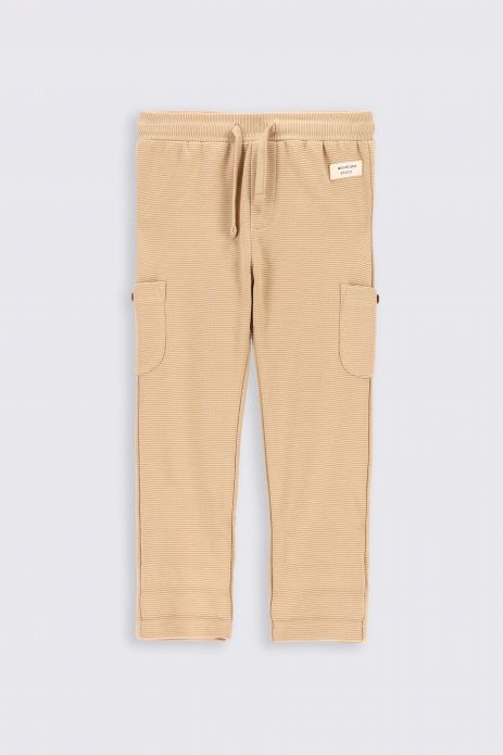 Sweatpants beige checkered with pockets