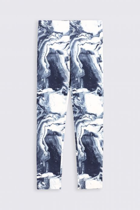 Long leggings multicolored with a marble pattern