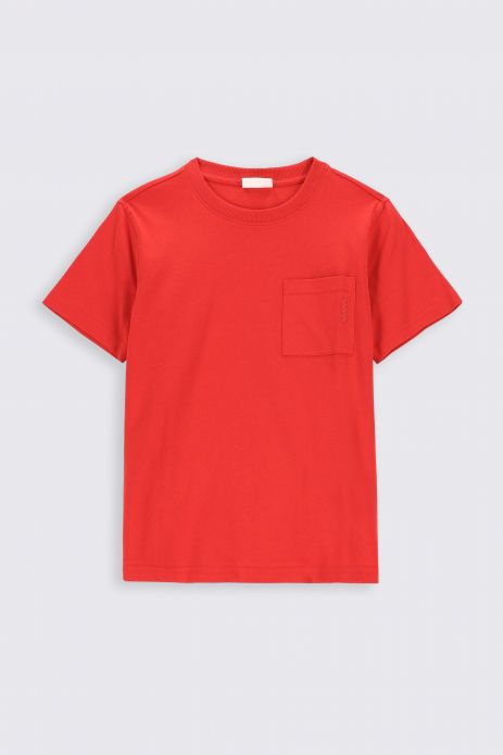 T-shirt with short sleeves red with breast pocket