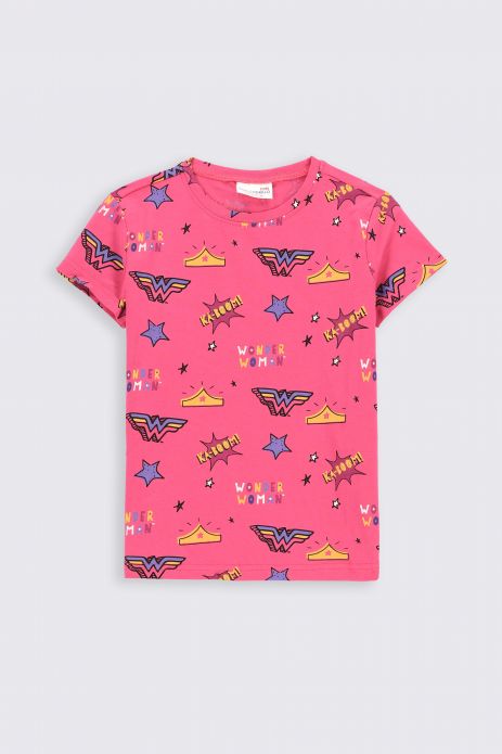 T-shirt with short sleeves fuchsia license from WONDER WOMAN