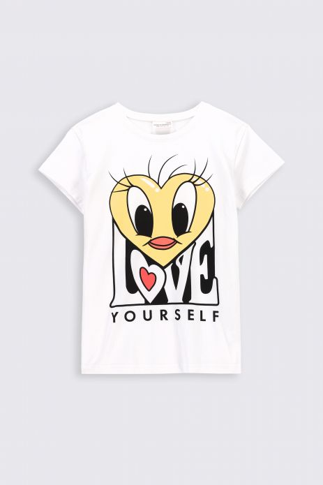 T-shirt with short sleeves white license from LOONEY TUNES