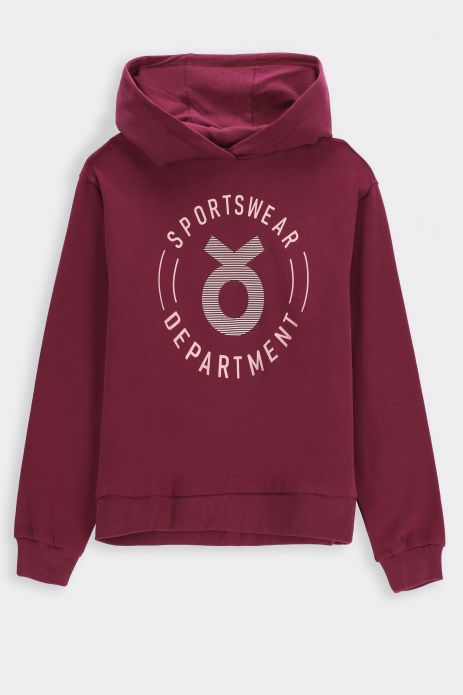 Girls' unzipped sweatshirt with a hood and graphics 2